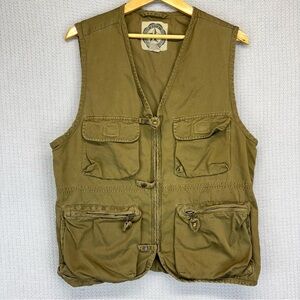Banana Republic Vest S Civilian Reserve BRCR Safari Travel Photographer Brown